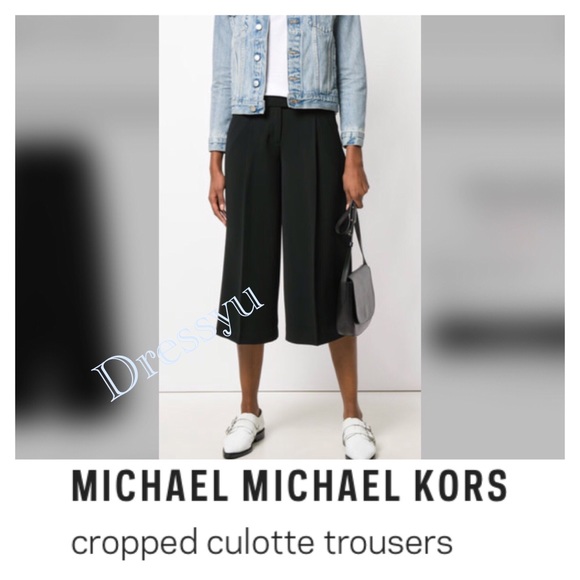 MICHAEL Michael Kors Pants - MICHAEL MICHAEL KORS BLACK TIMELESS CROPPED CULOTTE PANTS SOLD OUT@130